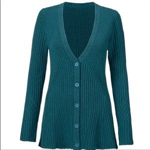CABI Deco Cardigan, item 3712, Women’s Medium, Teal, EUC